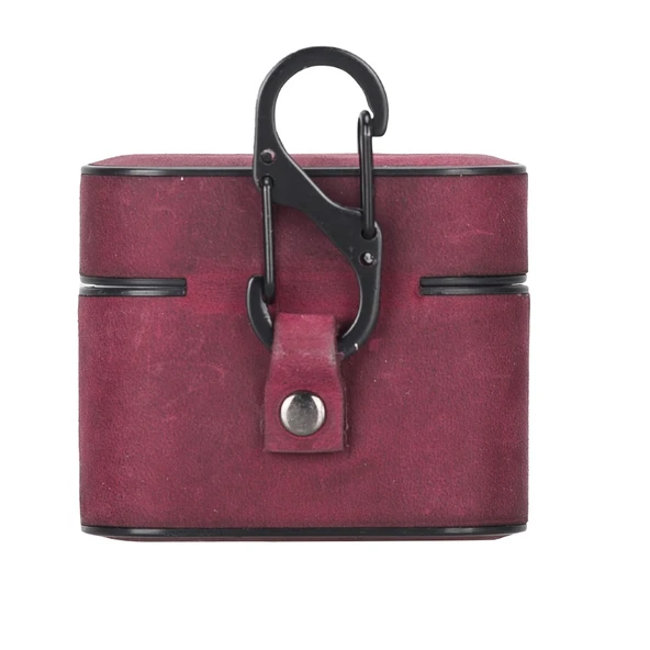 Casquet Apple AirPods 3.nesil Uyumlu Deri Kılıf Fuşya - 3