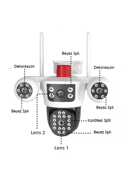 2K QuadHD 4 Kameralı CCTV Güvenlik Kamerası Su Geçirmez IP66 - 5