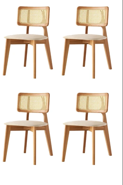 Kuzey Sandalye Ahşap Gürgen 4 Lü Set Cafe,Restaurant,Mutfak,Salon,Yemek Odası Sandalyesi