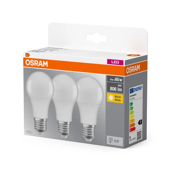 Osram Led 8W 2700K 806lm E27 Duy Sarı Işık Ampul / 4099854046797 - 3