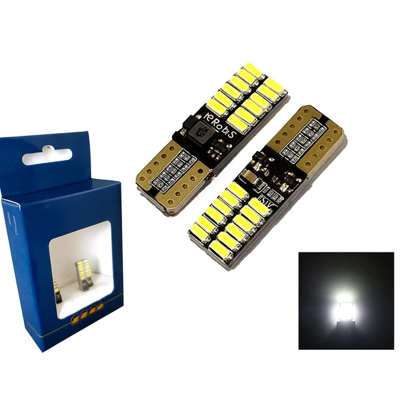 T10 Led Ampul 24 Ledli Canbuslı Park Ampulü Beyaz 2'li - 5
