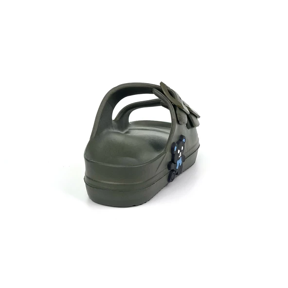 Erkek Çocuk Haki Tokalı Figürlü Ortopedik Rahat Günlük Plaj Terlik - 5