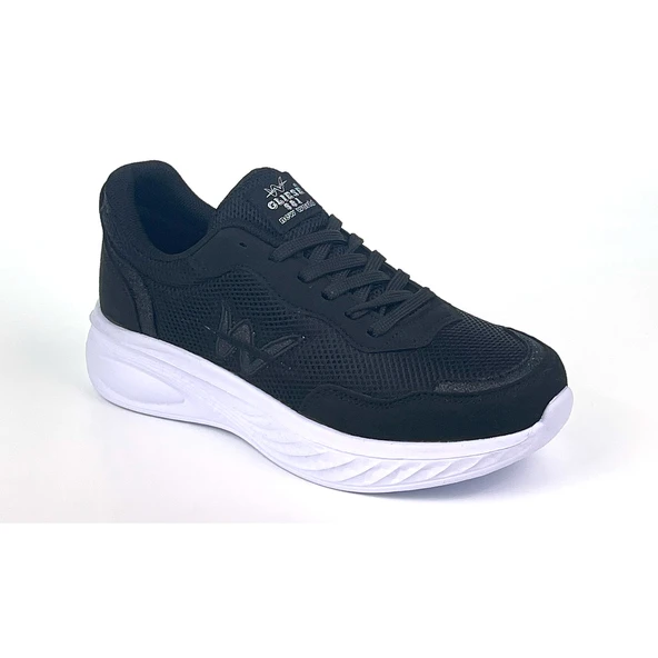 Kadın Siyah Beyaz Hafif Fileli Günlük Rahat Sneaker Spor Ayakkabı - Resim 2