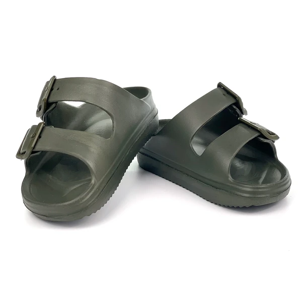 Erkek Çocuk Haki Tokalı Figürlü Ortopedik Rahat Günlük Plaj Terlik - 4