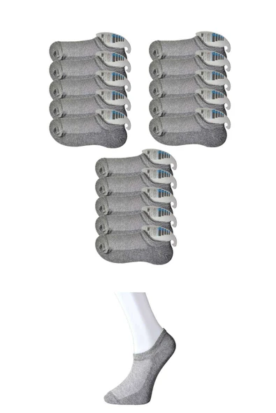 Gri Erkek Görünmez Çorap 15 çift ürün görseli 1