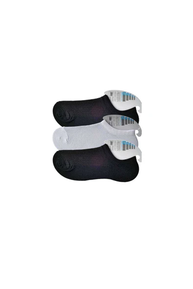 Siyah ve Beyaz Erkek Görünmez Çorap 3 çift ürün görseli