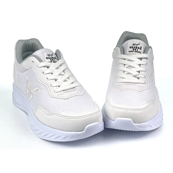 Kadın Beyaz Hafif Fileli Günlük Rahat Sneaker Spor Ayakkabı - Resim 2