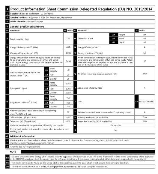 LG W4W8BVKKWHM.ABWPLTK 12 KG Yıkama 10 KG Kurutma 1400 Devir Çamaşır Ve Kurutma Makinesi Beyaz - Resim 6