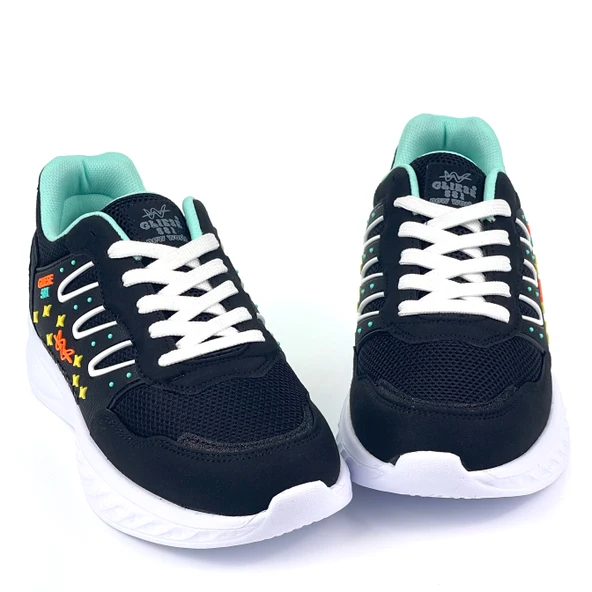 Kadın Su Yeşili Fileli Günlük Rahat Sneaker Spor Ayakkabı - Resim 6