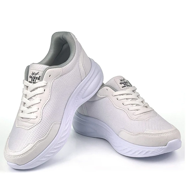 Kadın Beyaz Hafif Fileli Günlük Rahat Sneaker Spor Ayakkabı - Resim 3