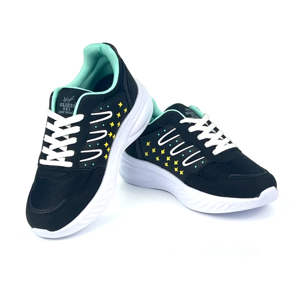 Kadın Su Yeşili Fileli Günlük Rahat Sneaker Spor Ayakkabı - Resim 7