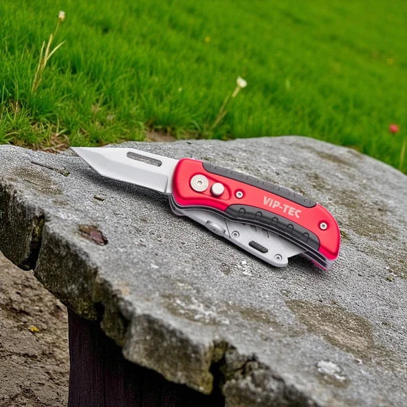 Vip-Tec VT875159 Çift Fonksiyonlu Metal Katlanır Bıçak - 4