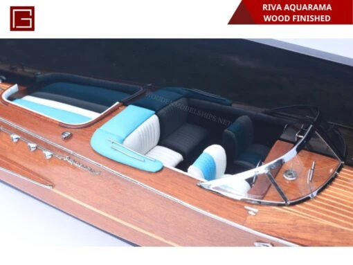 DENİZCİLİK GRUBU-Vietnam Gemiler-RIVA AQUARAMA HALF HULL-100x10x30 CM-JHH0013W - Resim 3