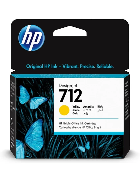 3ED69A HP 712 29 ml Sarı DesignJet Mürekkep Kartuşu
