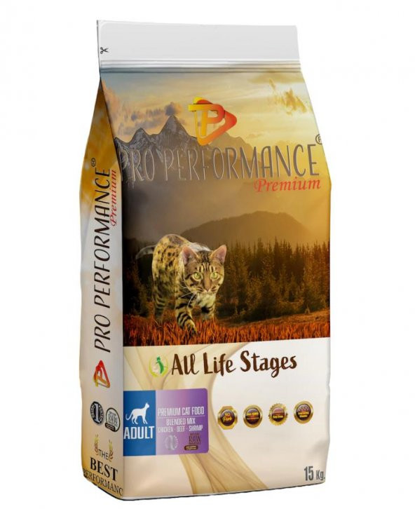 Pro Performance Tavuk-Sığır-Karidesli Yetişkin Kedi Maması 15 KG - 1