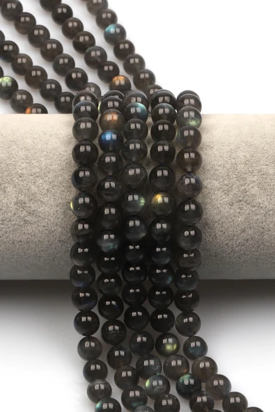 Labradorit (AAA Kalite) Doğal Taş Dizi 8 mm Küre Kesim ürün görseli