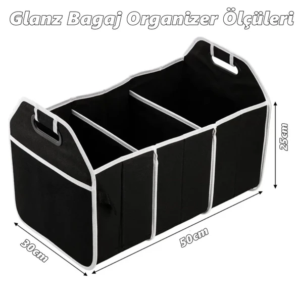 Glanz Bagaj Organizer Çanta Bagaj Düzenleyici Katlanabilir Özellikli Cepli Araba Çantası - 6