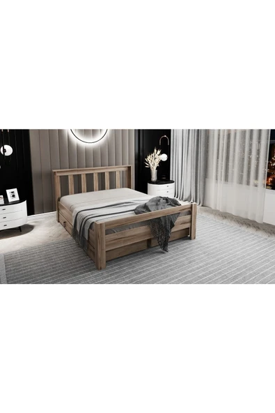 Ninnimo  Arya Çift Kişilik 160x200 Yatak Uyumlu Çırağan Çekmeceli Karyola - 3