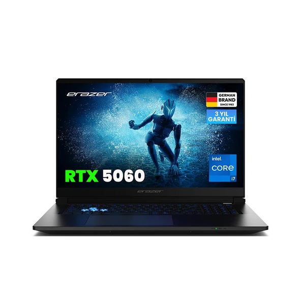 ERAZER Defender 17 P1 MD600007 Intel Core i7 13620H 16GB RAM 1TB SSD RTX5060 17.3" 240Hz IPS QHD FreeDOS Oyuncu Laptop ürün görseli 1