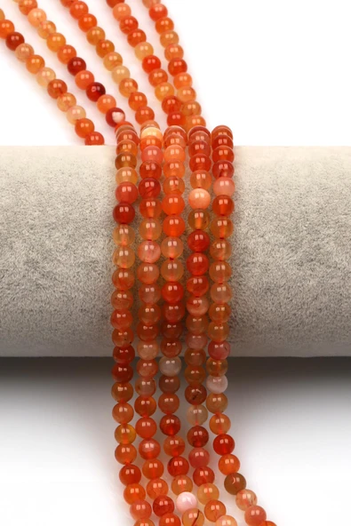 Karnelyan Akik Doğal Taş Dizi 5 mm Küre Kesim ürün görseli