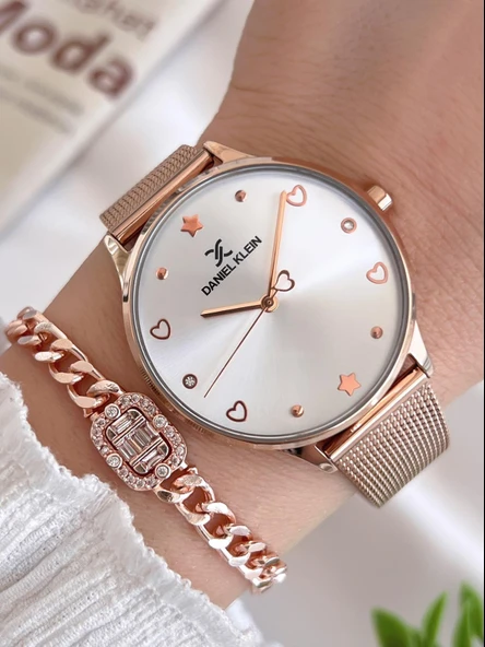 Daniel Klein Çelik Kordon 3 Atm Suya Dayanıklı Özel Tasarım Kadın Kol Saat+Bileklik VS.BLKT.0449 ürün görseli