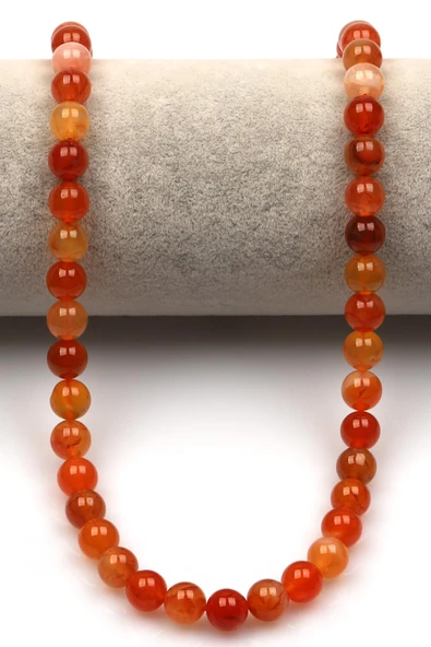 Karnelyan Akik Doğal Taş Dizi 8 mm Küre Kesim - Resim 2