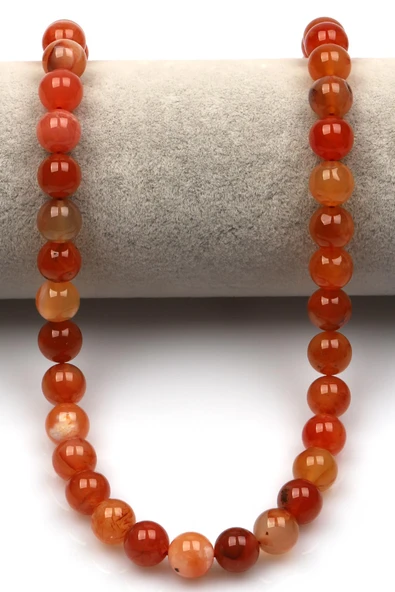 Karnelyan Akik Doğal Taş Dizi 10 mm Küre Kesim - Resim 2