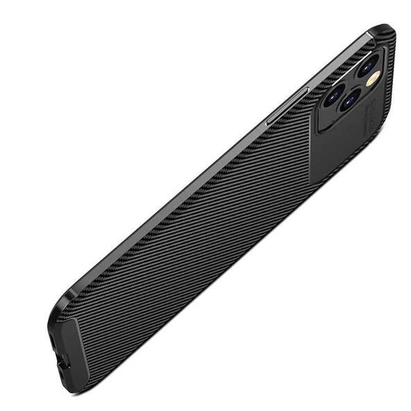 iPhone 12 Pro Uyumlu Kamera Korumalı Darbe Önleyici Carbon Brushed Silikon Kılıf - 7
