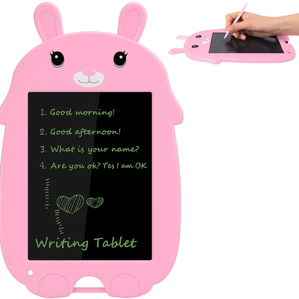 9 inç Pembe Grafik Tablet Öğrencilerin Taslakları için Hafif ABS Pembe tavşan Çocuk Okul İş Aile - 5