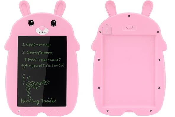 9 inç Pembe Grafik Tablet Öğrencilerin Taslakları için Hafif ABS Pembe tavşan Çocuk Okul İş Aile - 4