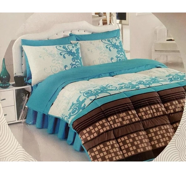 Kristal by Taç Ranforce Çift Kişilik Uyku Seti-Anka Turkuaz