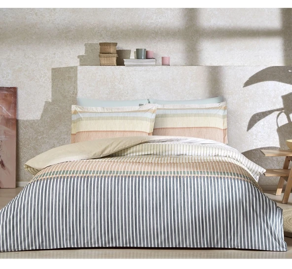 Özdilek Ranforce Tek Kişilik Nevresim Takımı-Ladder Turuncu - 4