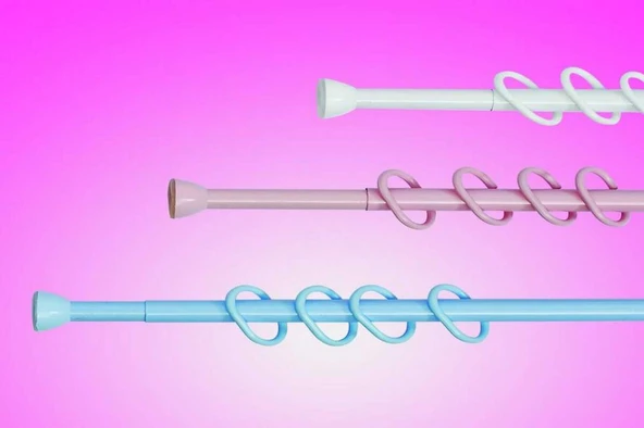 Banıo Home Banyo Perde Borusu 123cm-210cm Beyaz - Resim 2