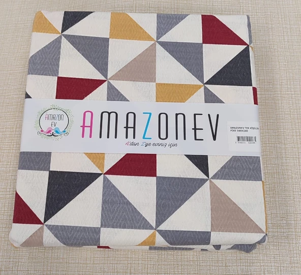 Amazon Ev Pamuk Dokuma Tek Kişilik Pike 160*240 Cm pramit Kırmızı