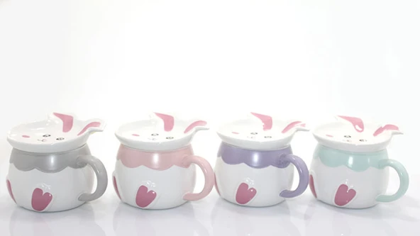 Tavşan Tasarımlı Porselen Kupa Bardak ürün görseli