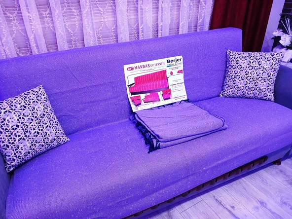 Kardelen Pamuklu Dokuma Kolsuz Koltuk Örtüsü MOR   (3+3+1+1) k mor