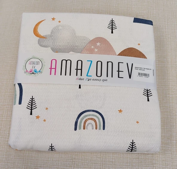 Amazon Ev Pamuk Dokuma Tek Kişilik Pike 160*240 Cm Beyaz Bulut