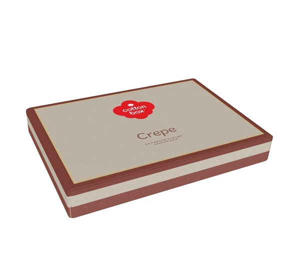 Cotton Box Crepe Penye çift Kişilik Nevresim Takımı Bej - 4