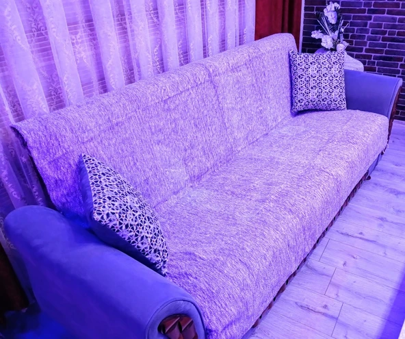 Mandaş yeni nesil kolsuz Berje Takım Koltuk Örtüsü 3+3+1+ 1 Lila - 2