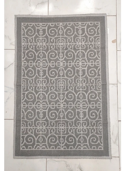 Pamuklu Bukle Lüks Kilim (80x125)-Spiral Gri