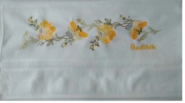 Özdilek Nergis 50*90 Cm 6 Adet Nakışlı Havlu beyaz
