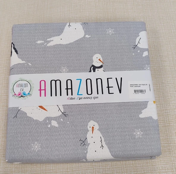 Amazon Ev Pamuk Dokuma Tek Kişilik Pike 160*240 Cm Gri/ Kardan Adam