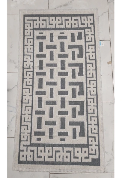 Pamuklu Bukle Lüks Kilim (80x150)-Luma Kreme Gri - 2