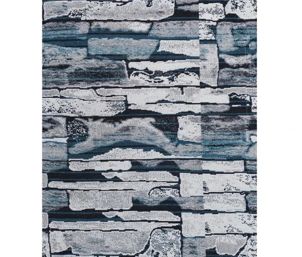 Polo Life Savan 4m2 Pamuklu Lastiksiz Halı Ört, Çok Amaçlı, Piknik Ört (170x245)-Taş Desen Turkuaz - 2