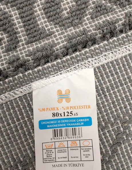 Pamuklu Bukle Lüks Kilim (80x125)-Spiral Gri - 3