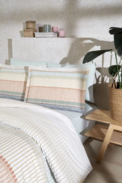 Özdilek Ranforce Tek Kişilik Nevresim Takımı-Ladder Turuncu - 3