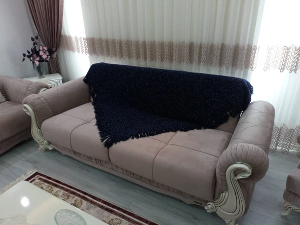 Mandaş el dokuma Yeni Nesil koltuk şalı  170*170 2 li pk siyah ürün görseli