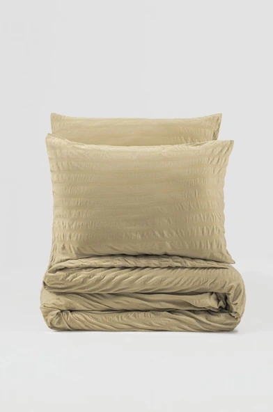 Cotton Box Crepe Penye  çift Kişilik Nevresim Takımı Bej - 2
