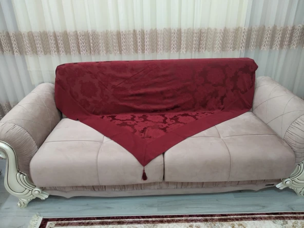 Mandaş  Milanyum Koltuk Şalı  170*170 Bordo
