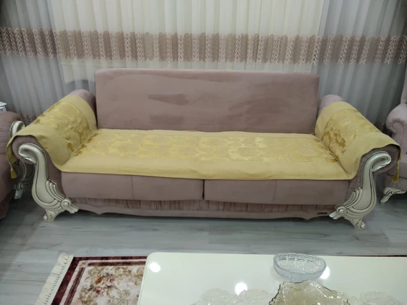 Mandaş Milanyum Koltuk Şalı Oturma Yeri 55*280 Gold
